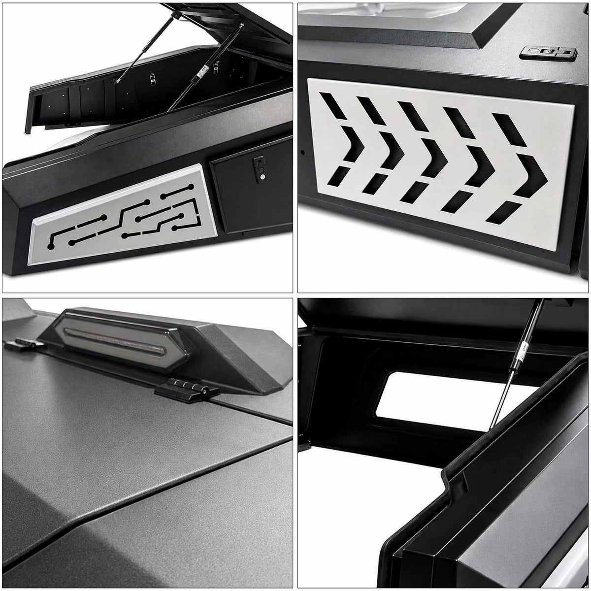 Angled Lift-Up Door Pickup Truck Canopy QC009